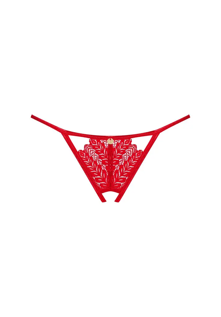 Трусики-стрінги Obsessive Ingridia XL/2XL червоний - фото 7