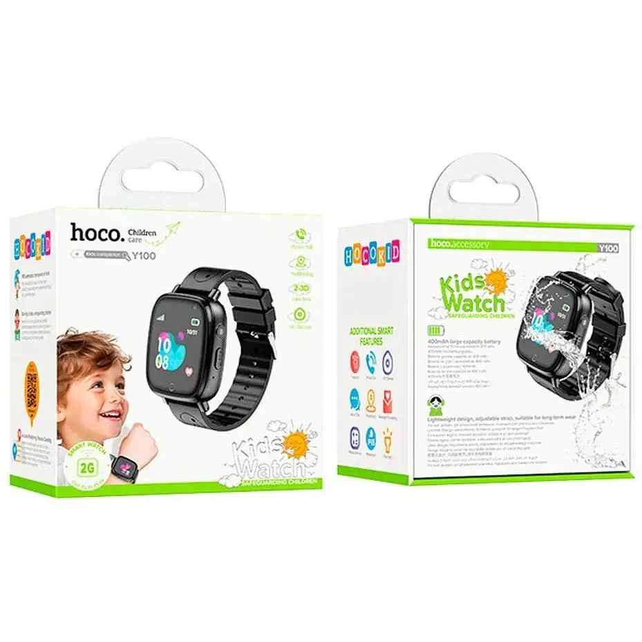 Детские смарт-часы Hoco Y100 Children Watch With Call Function Black - фото 5