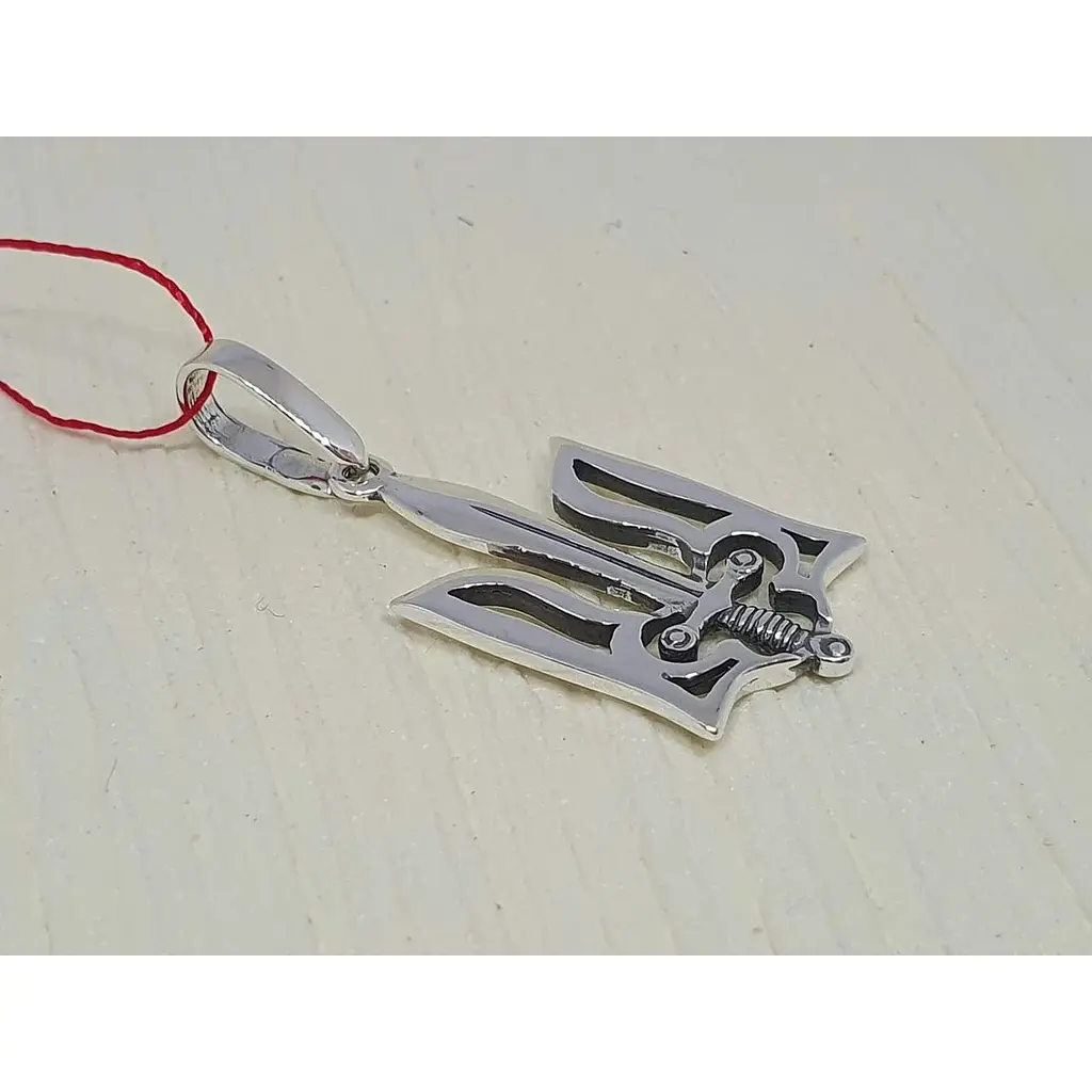 Срібна підвіска Містер Твістер Тризуб. 3099 ТРИЗУБ МЕЧ 2 - фото 2