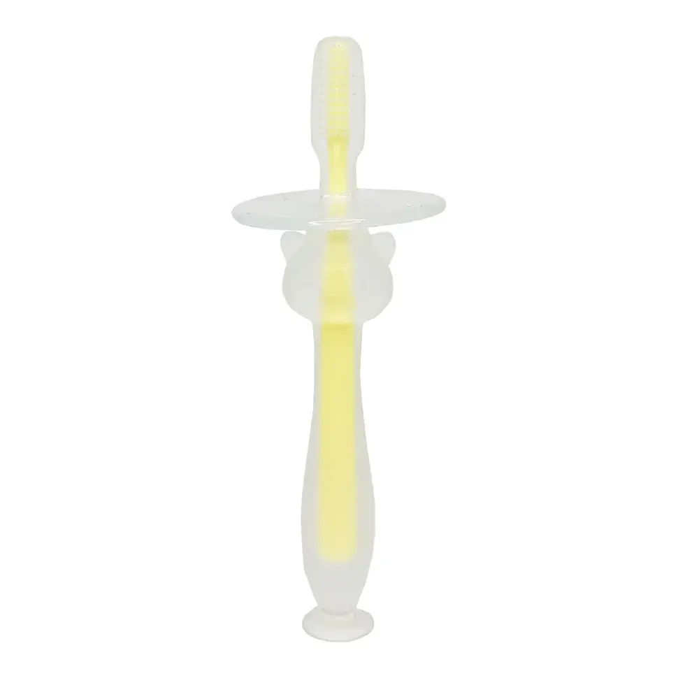 Силіконова зубна щітка Mumlove MGZ-0707(Yellow) з обмежувачем - фото 2