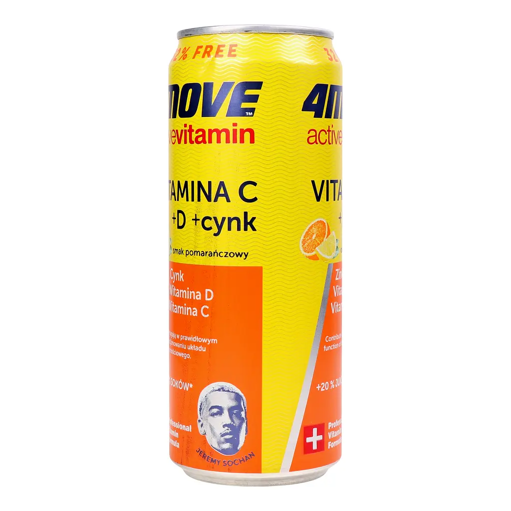 Вітаміни та мінерали 4move Active Vitamin Vitamins C+D+Zink Апельсин 330 мл - фото 3
