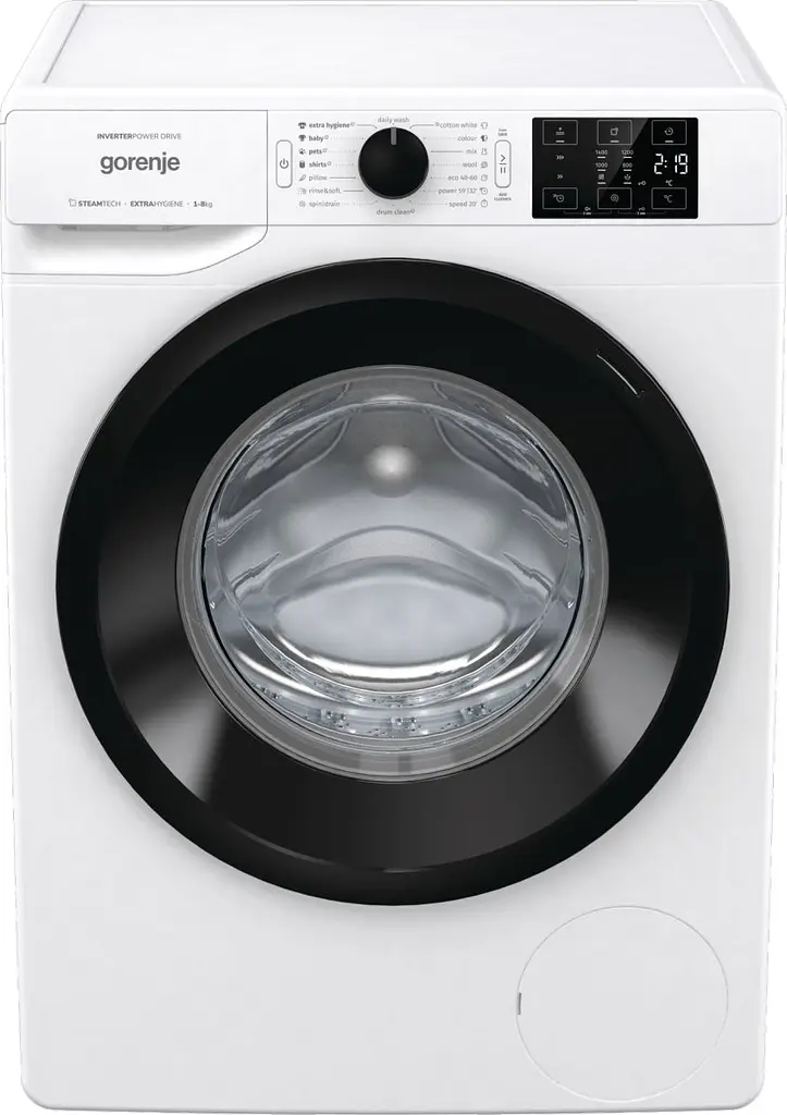 Пральна машина Gorenje фронтальна 8 кг 1400 A+++ 55 см дисплей пара інвертор білий - фото 4