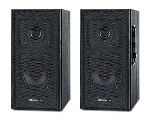Колонки 2.0 S-250 Black, 2 x 10 Вт, МДФ, живлення від мережі 220V REAL-EL teh0029043 - фото 4