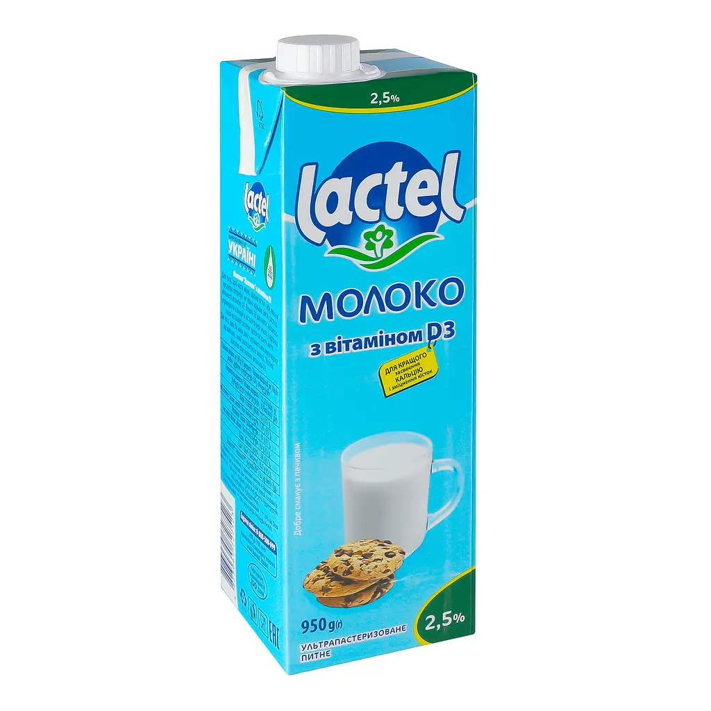 Молоко Lactel питьевое ультрапастеризованное с витамином D3 2.5% жира 950 г - фото 5