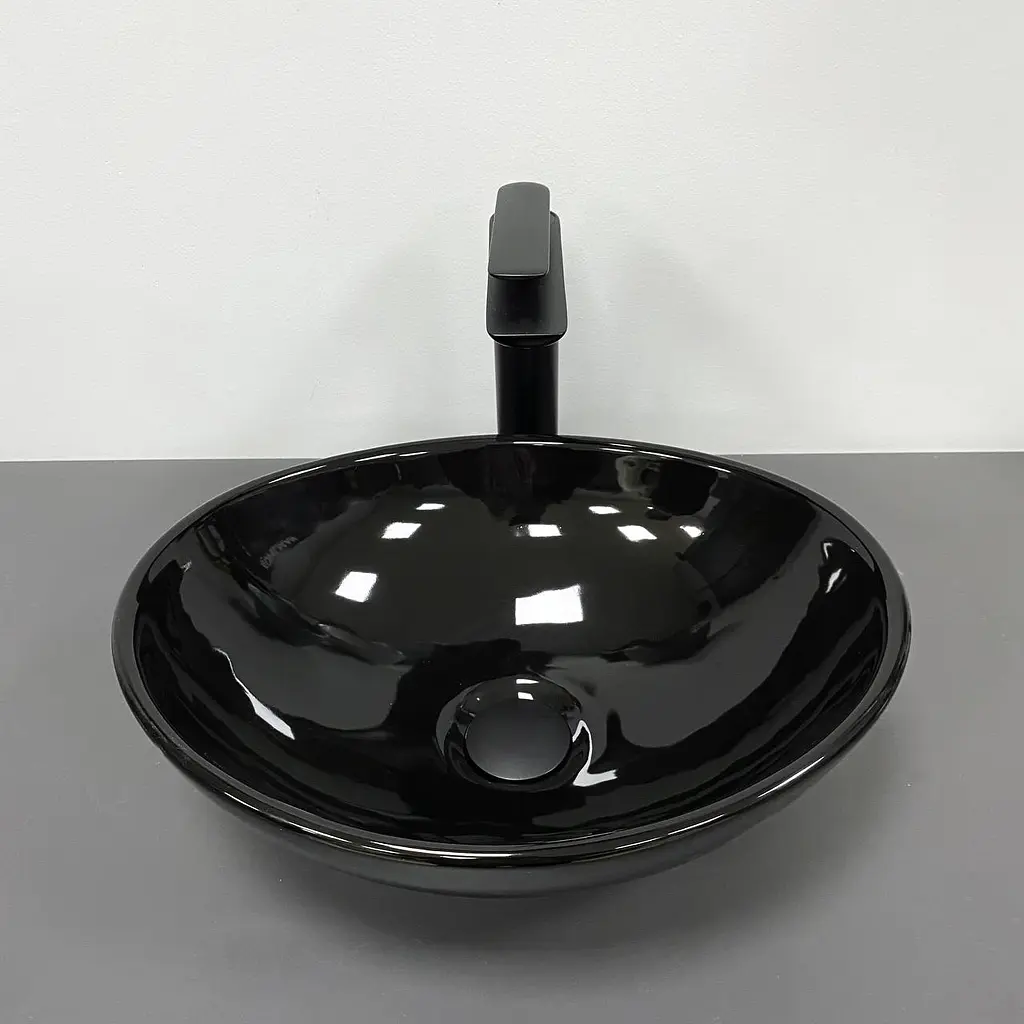 Умивальник VBI Parma black glossy накладний VBI-011021, Чорний - фото 2