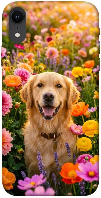 TPU чохол Demsky Flowery labrador для Apple iPhone XR (6.1")