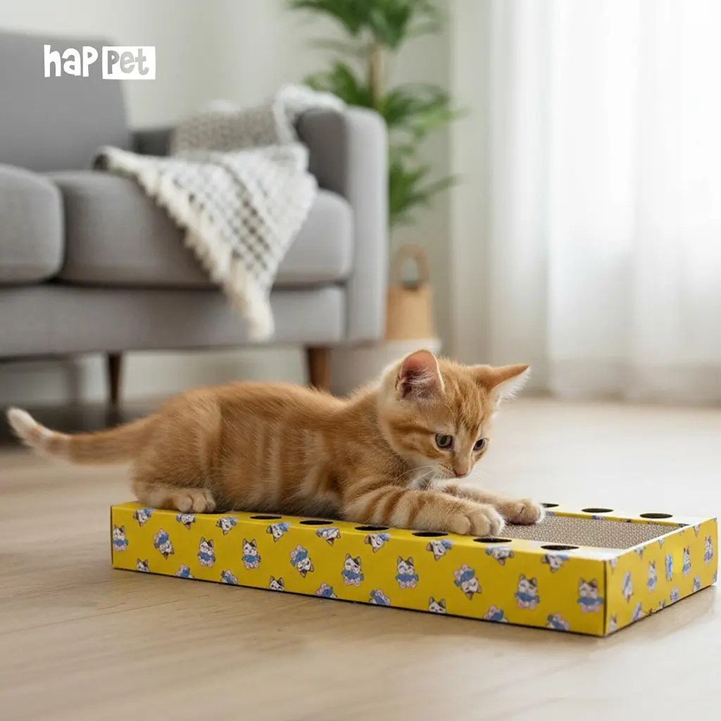 Happet Картонна кігтеточка "RAFIKI"+Котяча м'ята, 48x22x5 см (DK06) - фото 4