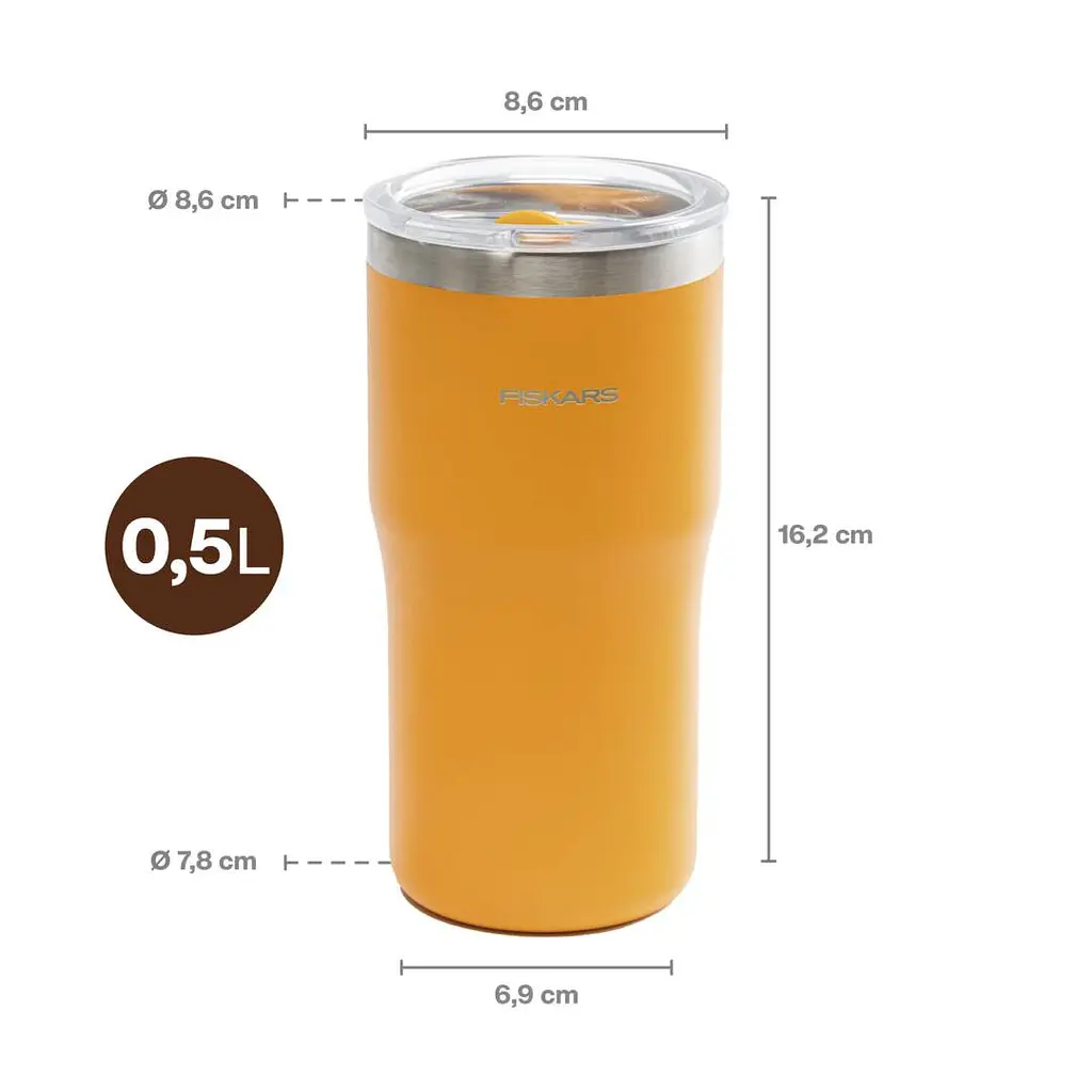 Термокружка Fiskars On-the-go 0.5 л, колір помаранчевий (1078761) - фото 2