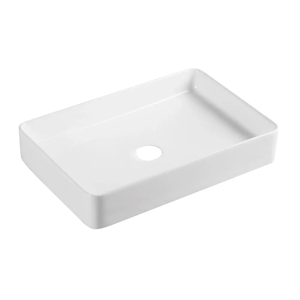 Умивальник Qtap Tern накладний прямокутний 600x405x110 мм White + донний клапан PU02, Білий - фото 3
