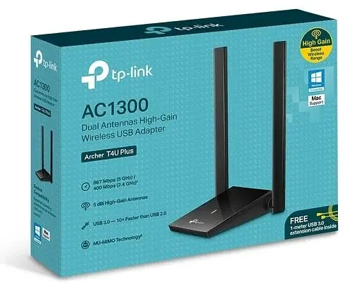 Сетевой адаптер USB Archer T4U Plus, Black TP-Link teh0024081 - фото 5