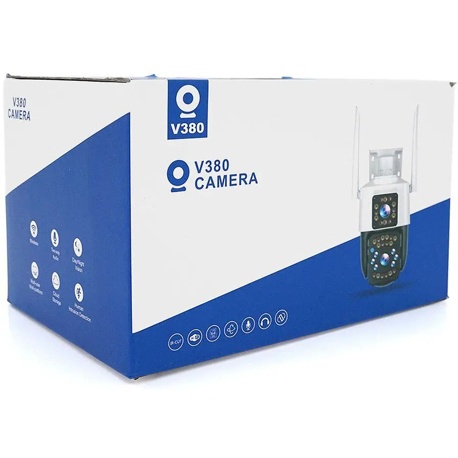 Відеокамера Wi-Fi вулична з двома об'єктивами 2+2mpx YOSO YOIPC40D4MP50 PTZ 2.8mm V380 - фото 4