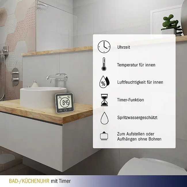 Годинник для ванної кімнати TFA 60400110 - фото 6