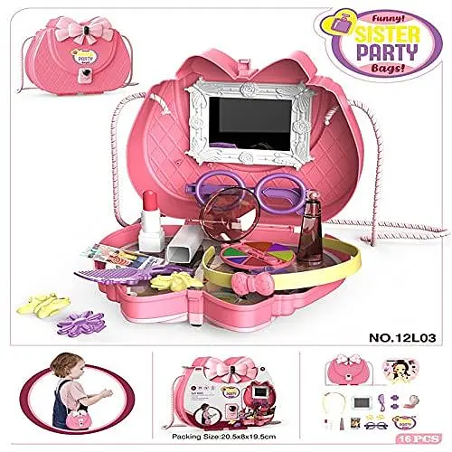 Дитячий косметичний набір Kids Pretend Toy Bag сумка для макіяжу з дзеркалом ∙ Ігровий набір Kids Pretend Toy Bag для дівчат - фото 3
