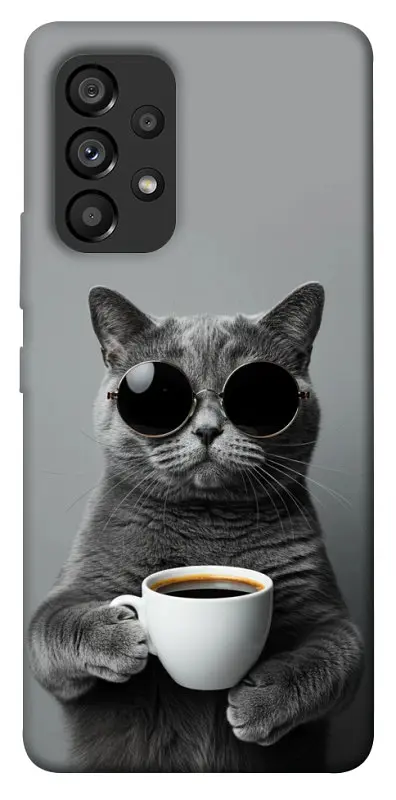 Чохол Demsky Grey cat coffee для Samsung Galaxy A53 5G