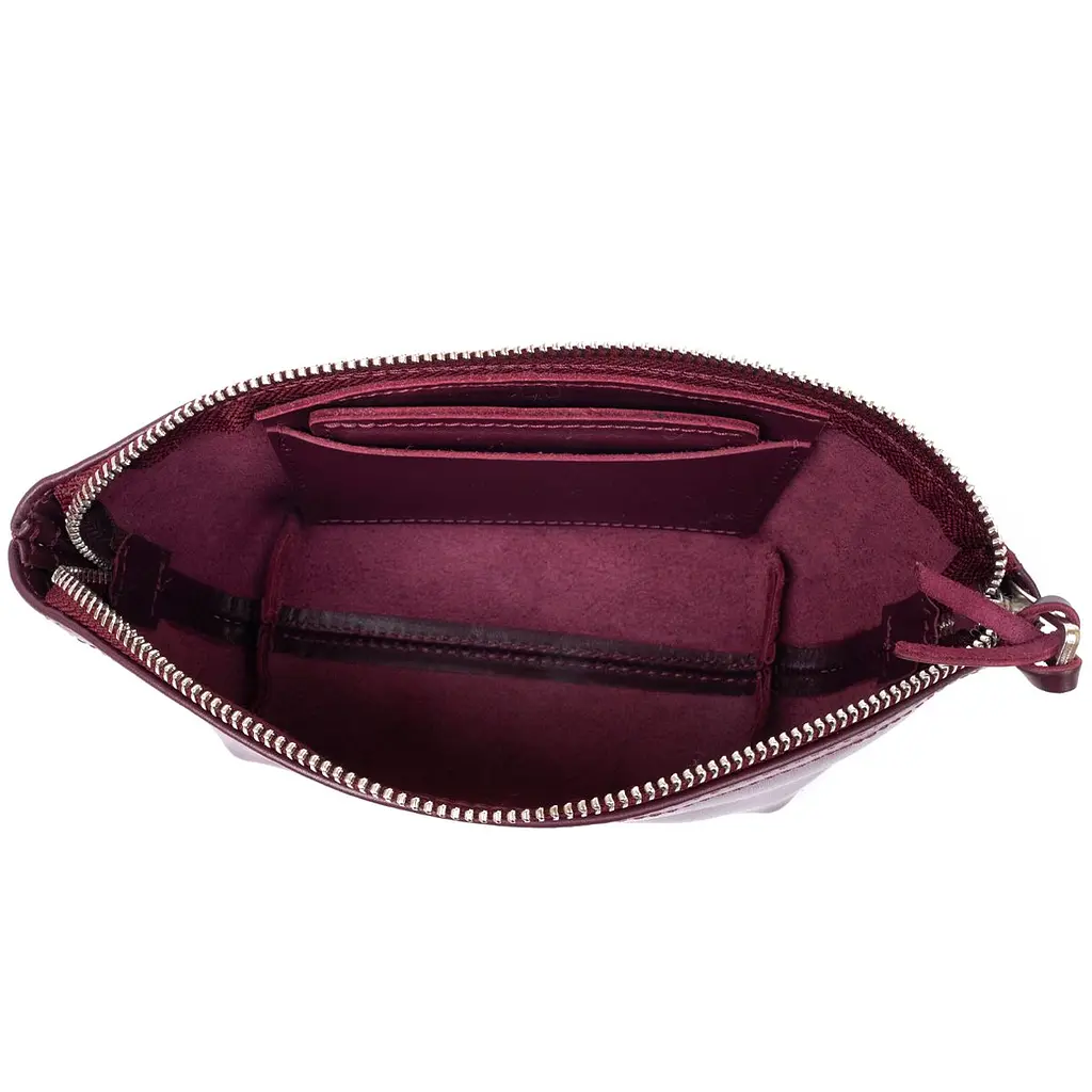Жіноча косметичка зі шкіри Amelin Grande Pelle 11300 сливова - фото 5