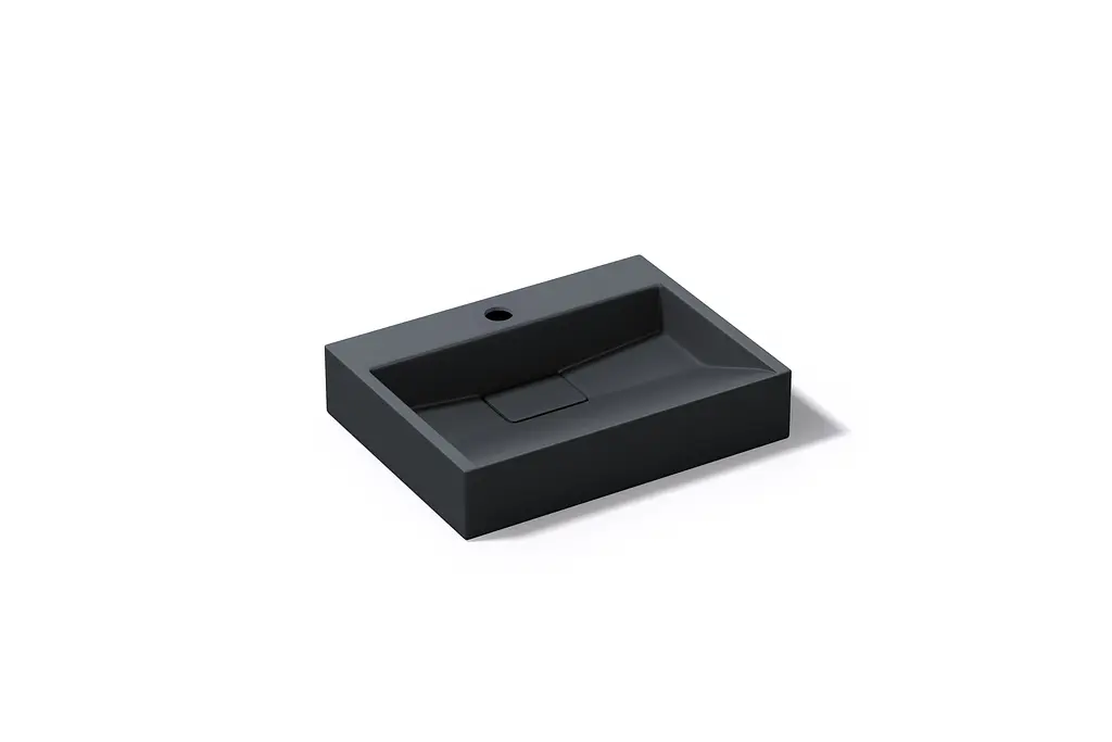 Умивальник VBI Este підвісний з отвором під змішувач 50x38 см black VBI-019903 - фото 4