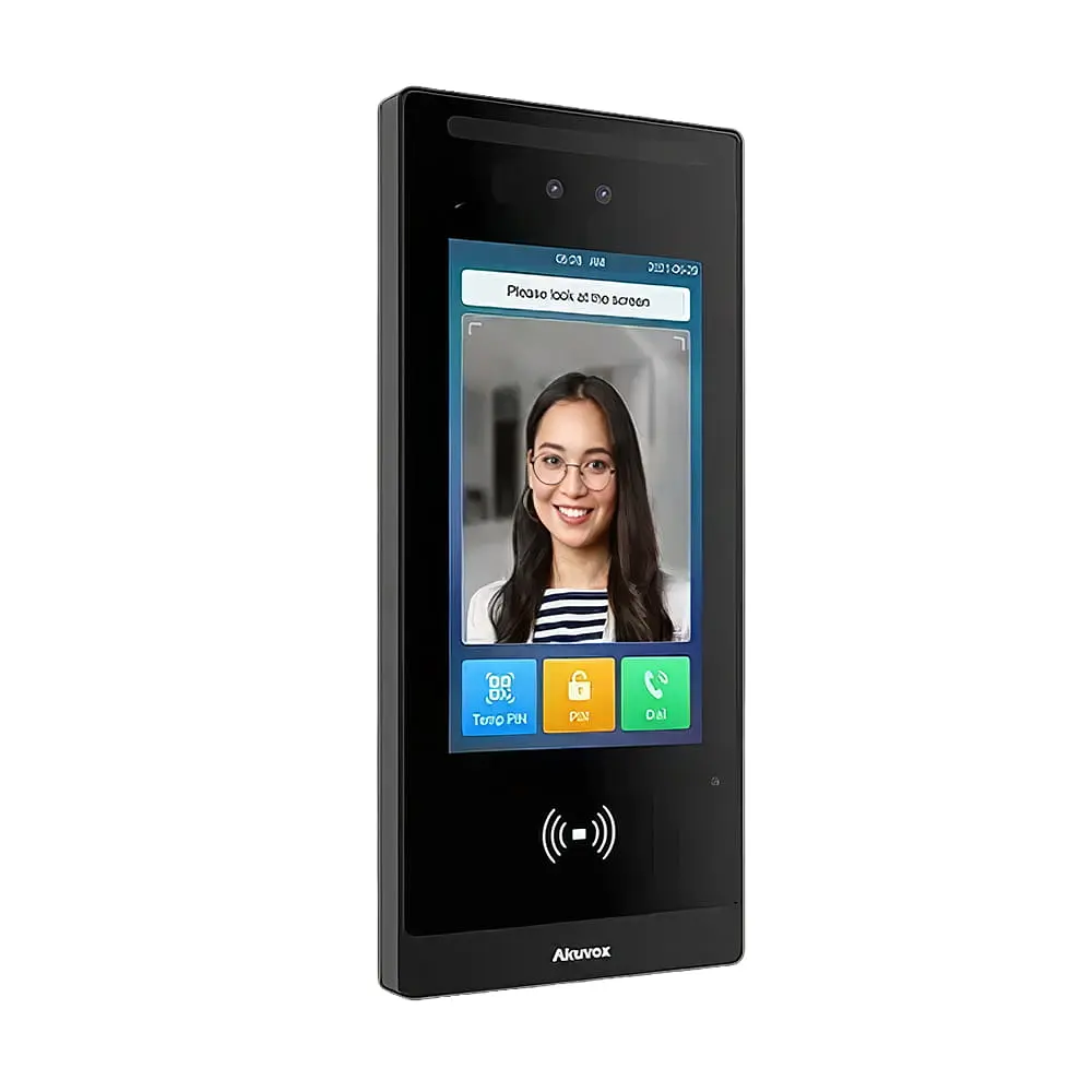 IP-відеопанель багатоабонентська 2Mp Akuvox E18C з екраном 7", розпізнаванням облич та зчитувачем EM-Marine / Mifare / NFC / BLE / QR (00-00002167) - фото 5