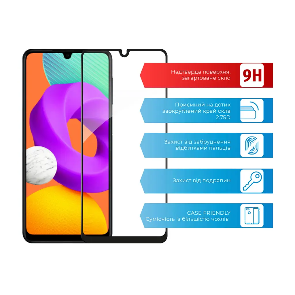 Стекло защитное ACCLAB Full Glue Samsung M22 (1283126517518) - фото 2