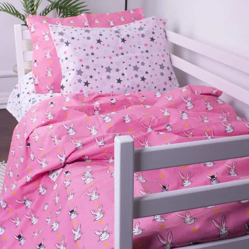 Комплект постільної білизни MirSon Kids Time 17-0528 Bunnies pink дитячий - фото 3