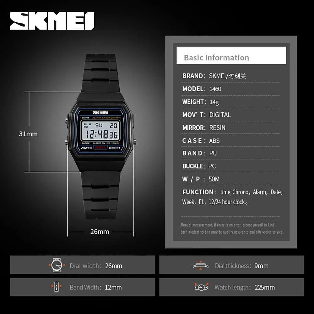 Детские наручные часы Skmei 1460 электронные спортивные для мальчика Black, 1460BK (19148) - фото 4