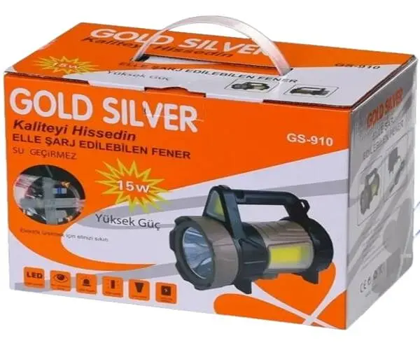 Переносний потужний ліхтар Gold Silver GS-910 15W Коричневий (GS-910_1138) - фото 7