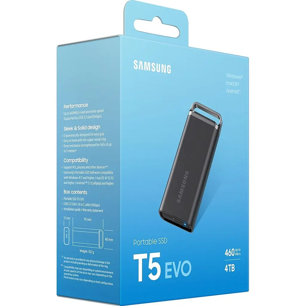 Зовнішній SSD накопичувач Samsung T5 EVO 4TB (MU-PH4T0S/EU) [97931] - фото 8