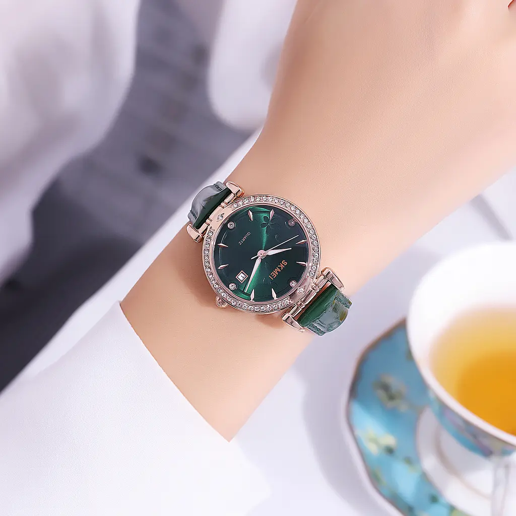 Жіночий наручний годинник 2169RGGN Rose Gold-Green Skmei acs0030202 - фото 3