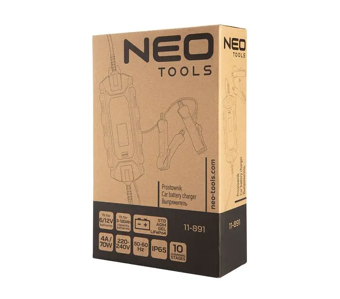 Зарядное устройство для 4A/70Вт 3-120А·ч для STD/AGM/GEL/LiFePO4 Neo Tools avt0001186 - фото 3