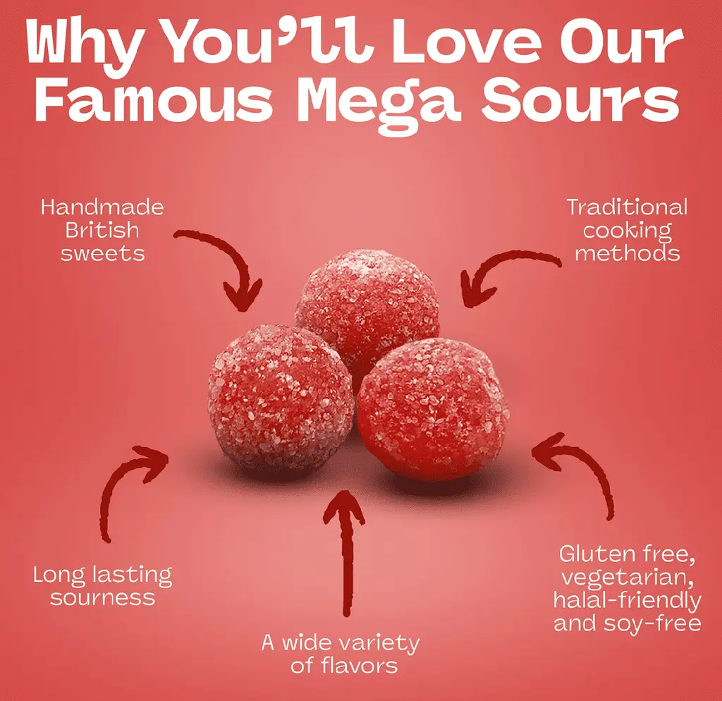 Кислі цукерки Barnetts Mega Sour Cherry Candy 104г - фото 6