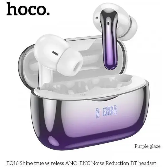 Наушники беспроводные Hoco EQ16 tws BT 5.3 кейс с дисплеем фиолетовые - фото 6