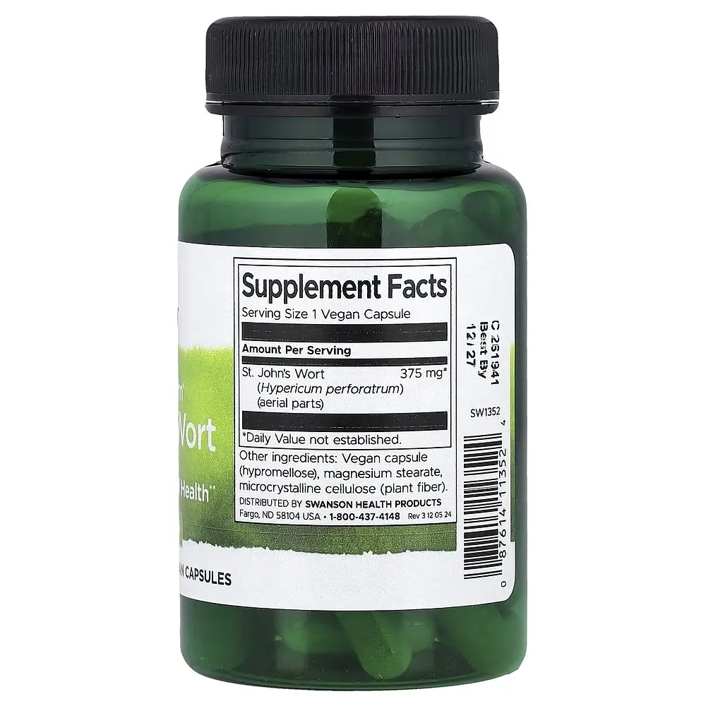 Звіробій продірявлений Swanson St. John's Wort 375 mg, 60 вегакапсул - фото 2