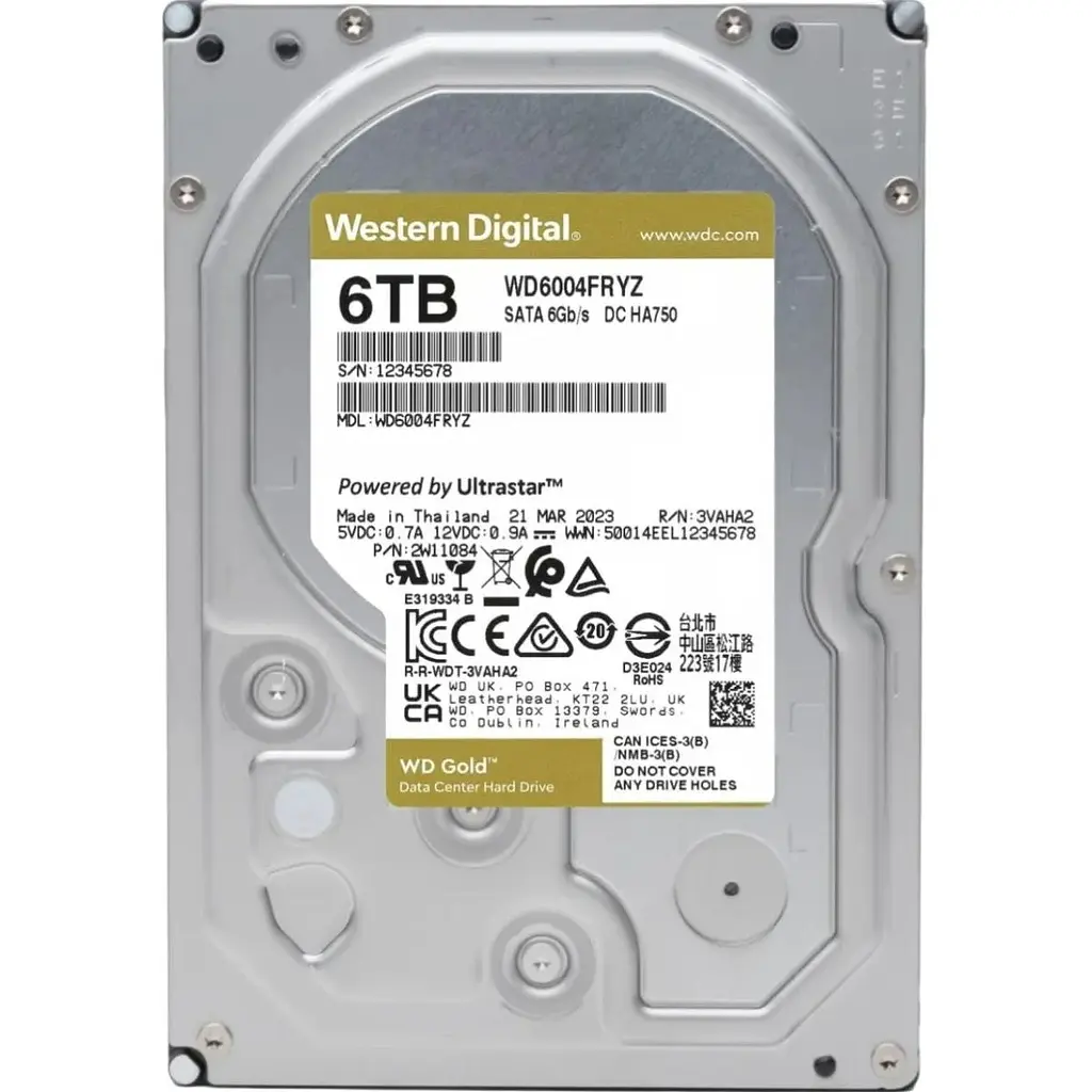 Жесткий диск 3.5` WD Gold Enterprise Class 6ТВ SATA 256MB (WD6004FRYZ) [141174] - фото 4