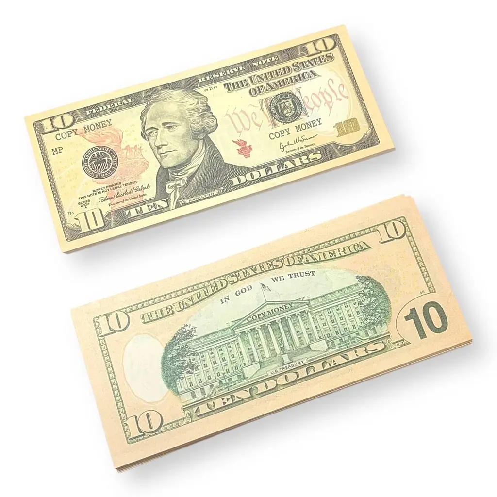 Купюри сувенірні номіналом 10 доларів США 100 шт. - фото 3