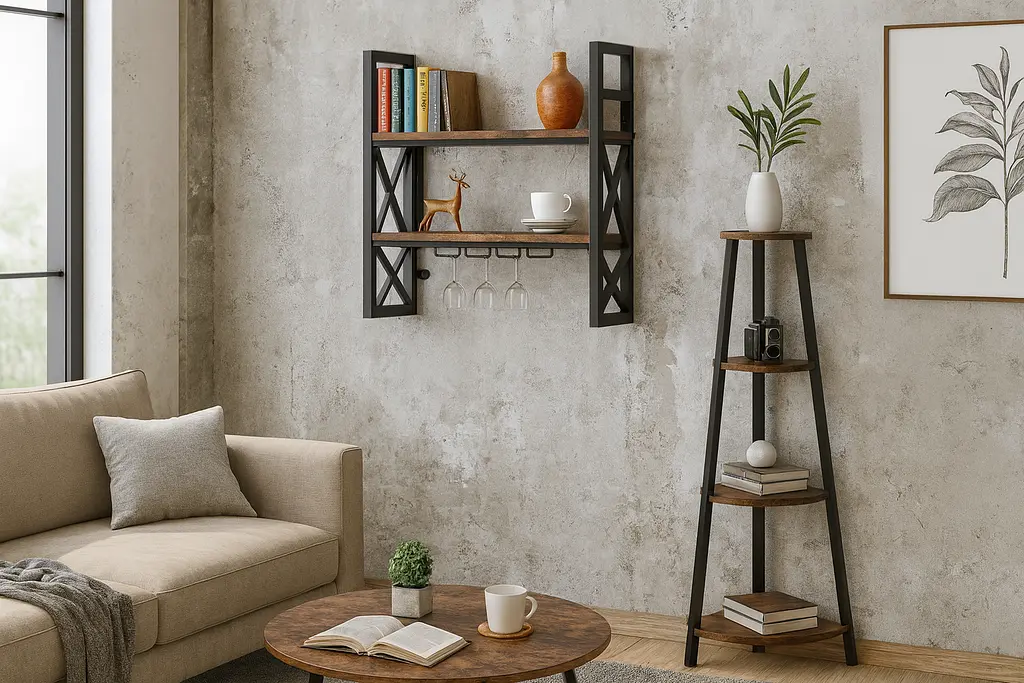 Етажерка Costway Leo кутова в стилі Loft - фото 8
