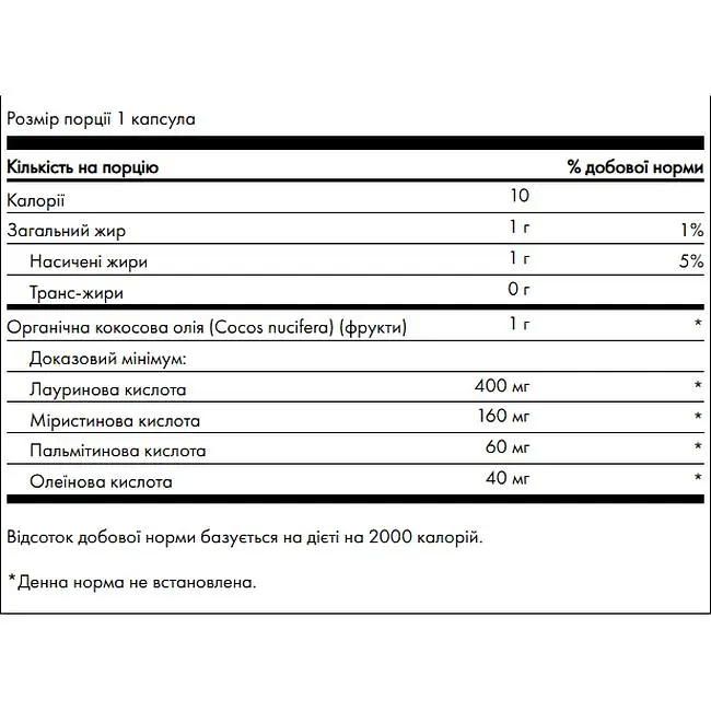 Кокосова олія Swanson Coconut Oil 1000 мг 60 капсул (100-76-3529666-20) - фото 3