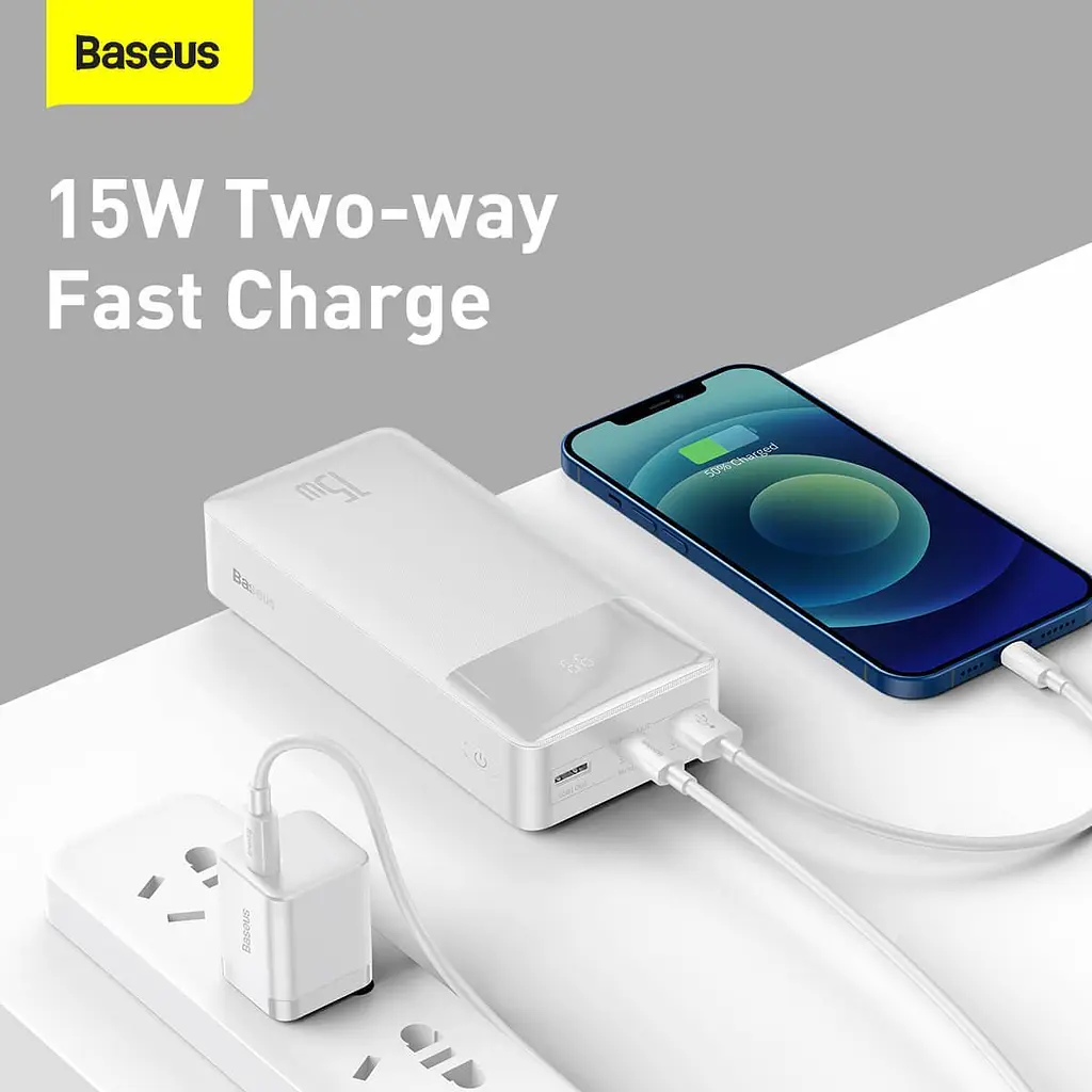 Зовнішній акумулятор 30000 mAh Baseus Bipow digital display 15w - фото 3
