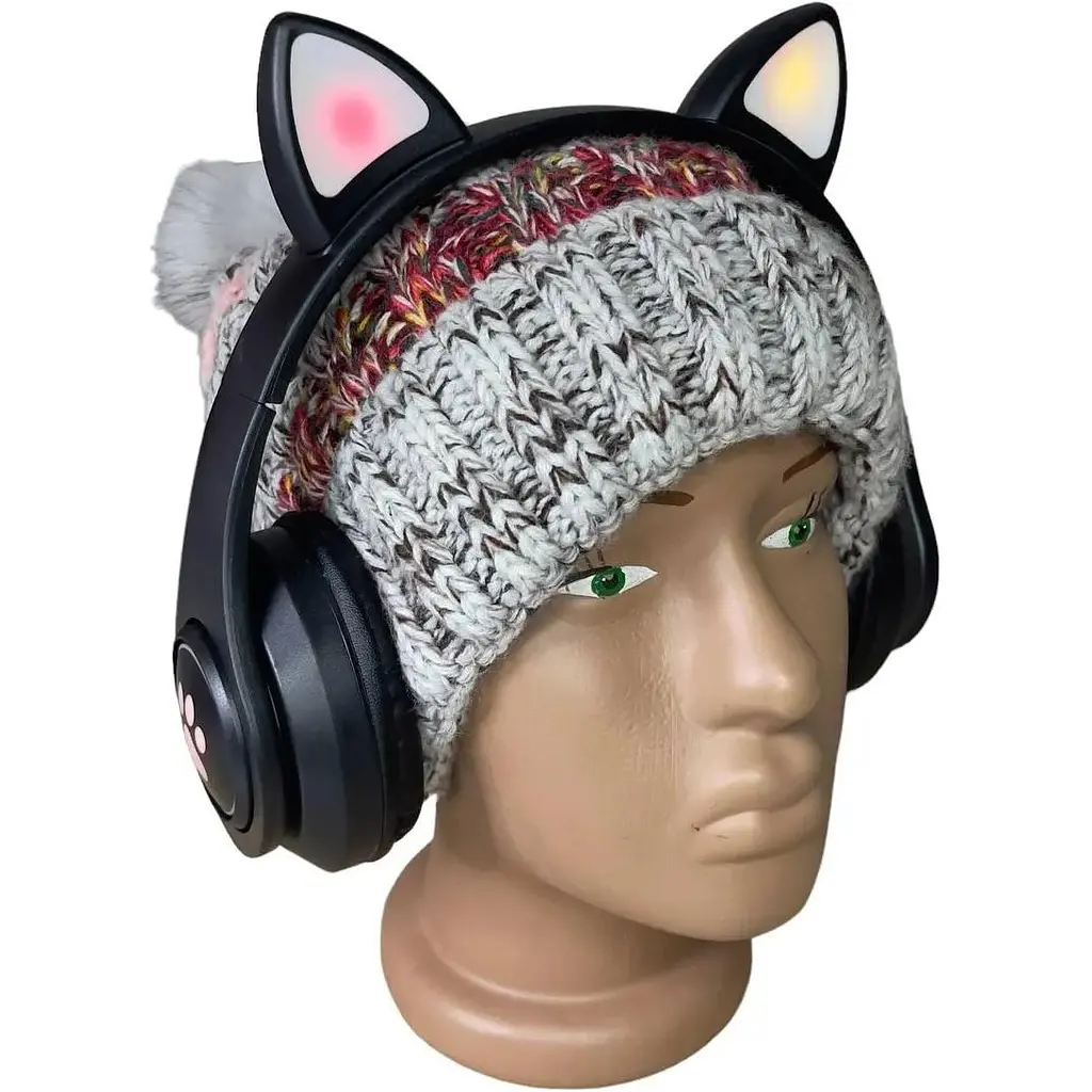 Навушники дитячі Opt-Top Cat ear В39М з радіо та блютуз чорні (1756375770) - фото 2