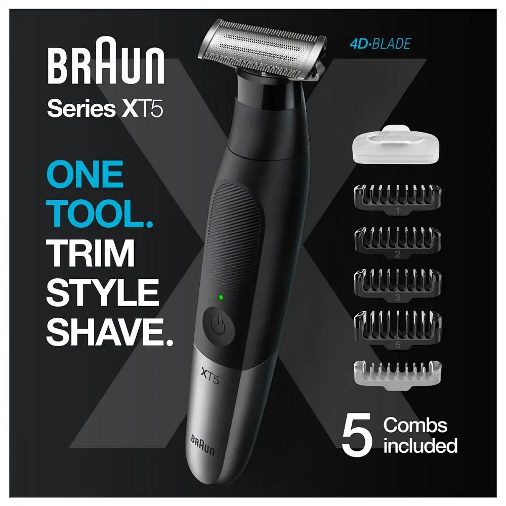 Триммер для бороды и усов/Триммер для тела (бодигромер) Braun Series X XT5100 - фото 7