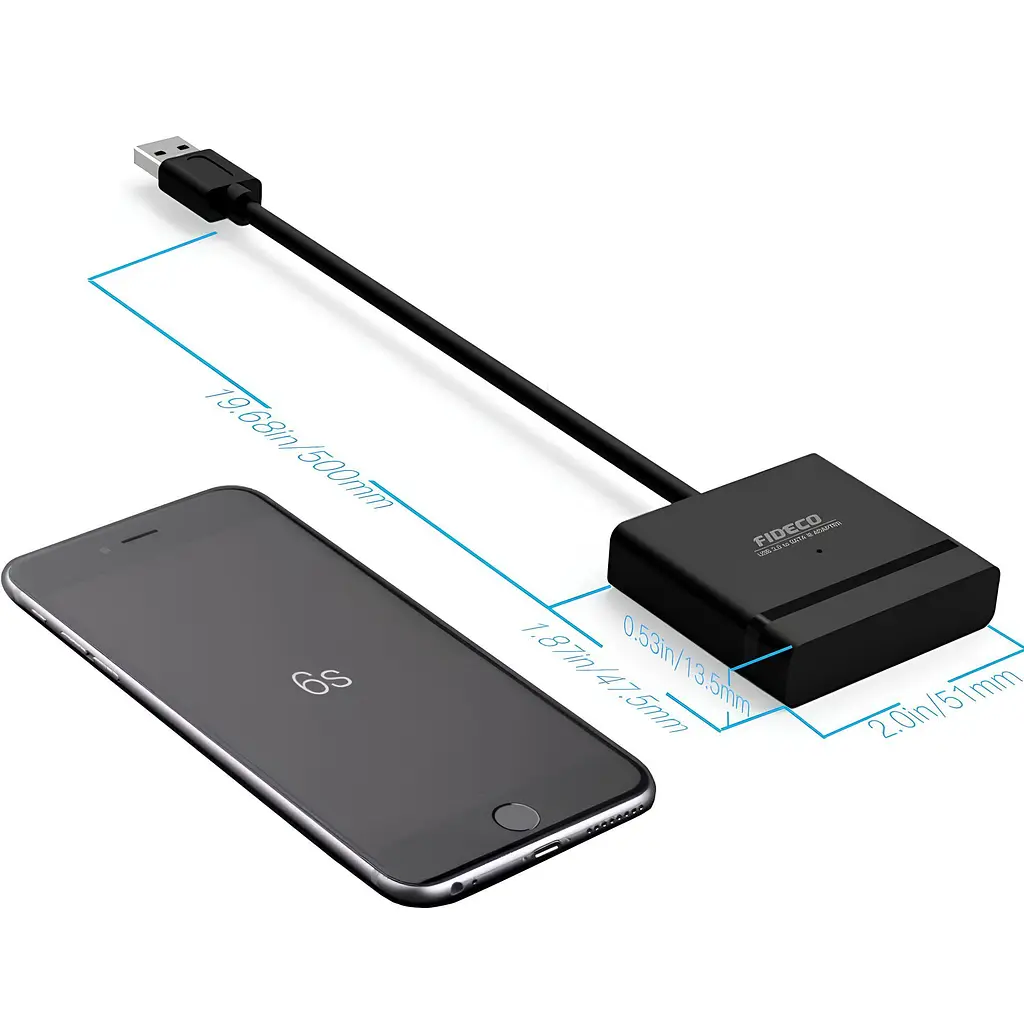 Адаптер Fideco для 2.5" SATA HDD/SSD USB 3.0 Чорний (FMC1WA0SA1PB 2667) - фото 5