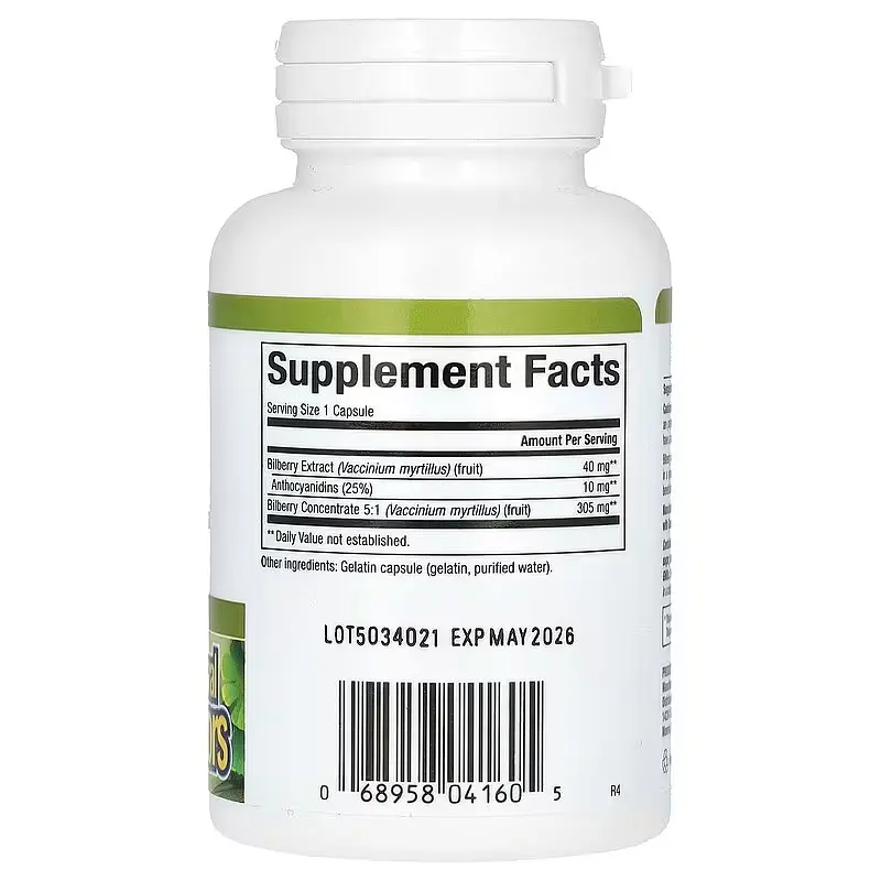 Екстракт чорниці Bilberry 40 mg 60 Capsules Natural Factors vit0006038 - фото 2