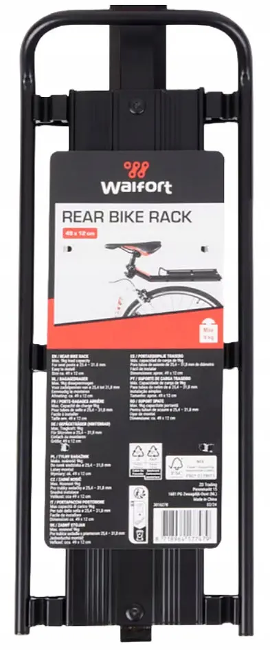 Багажник для велосипеда Walfort Rear Bike Rack задній універсальний алюмінієвий Чорний - фото 5