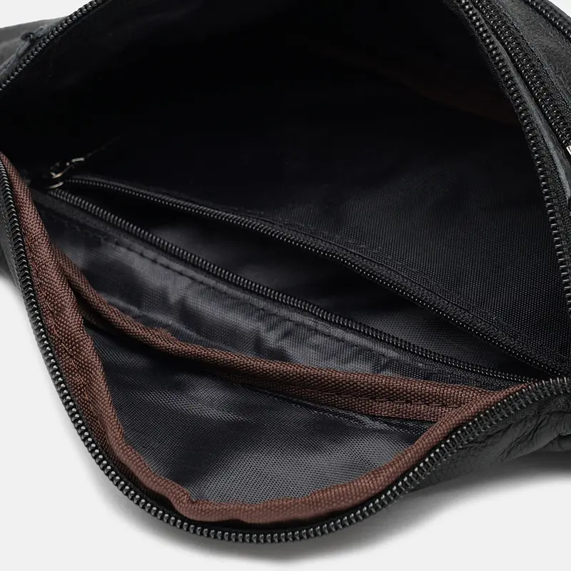 Чоловіча сумка Borsa Leather K102-black 30х13х1 см Чорний - фото 5
