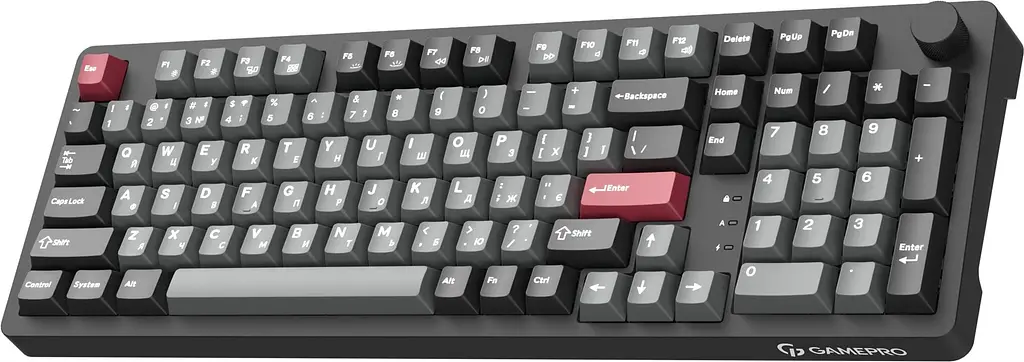 Клавіатура бездротова GamePro Asgard Drakkar Keychron Super Red Switch Black (MK305BK) - фото 2