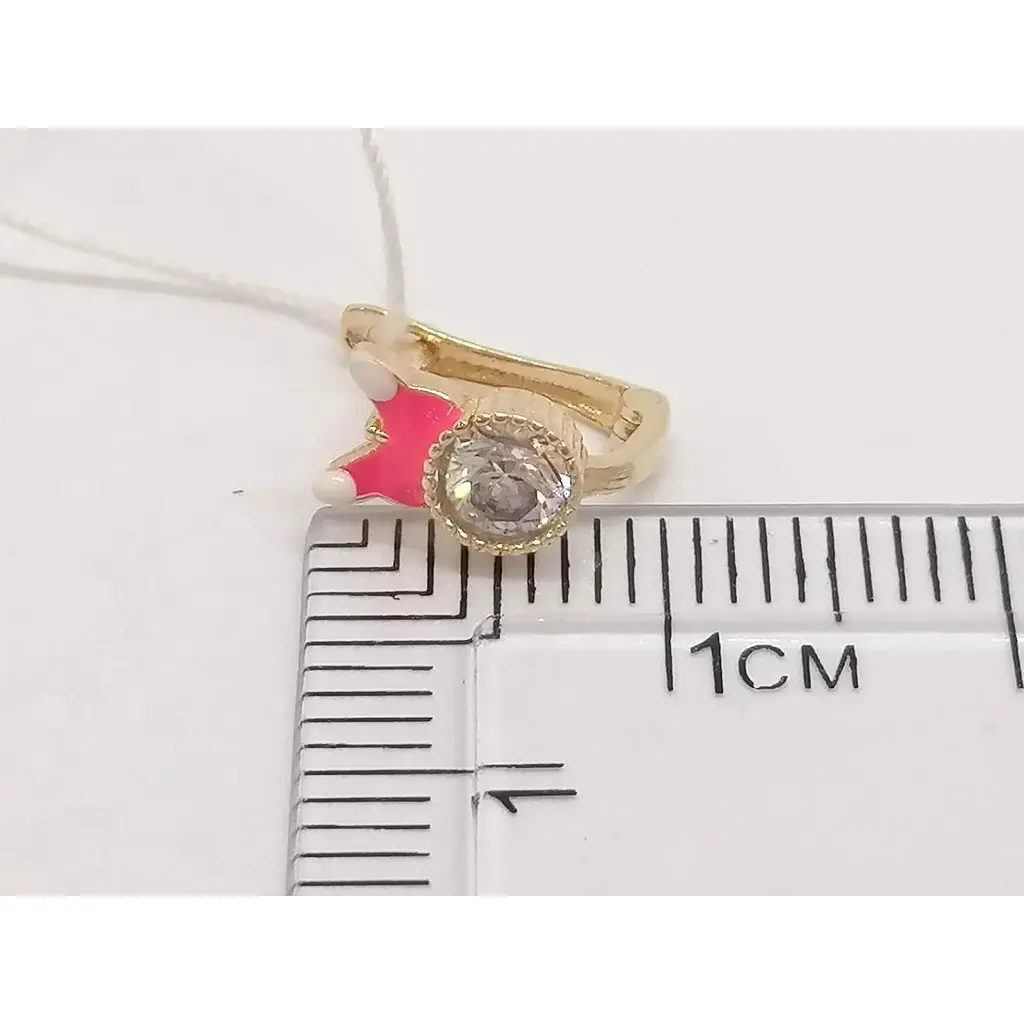 Золотые серьги Столичная Ювелирная Фабрика с фианитами и эмалью. 105349 - фото 3