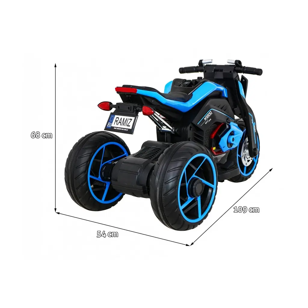 Електромотоцикл триколісний Ramiz Motor Future 12 В, білий (PA.LL8001-A.BIA) - фото 12