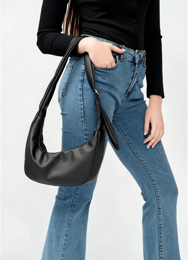 Сумка жіноча Sambag HOBO S чорний 30 х 13 х 8 см (53100001) - фото 11