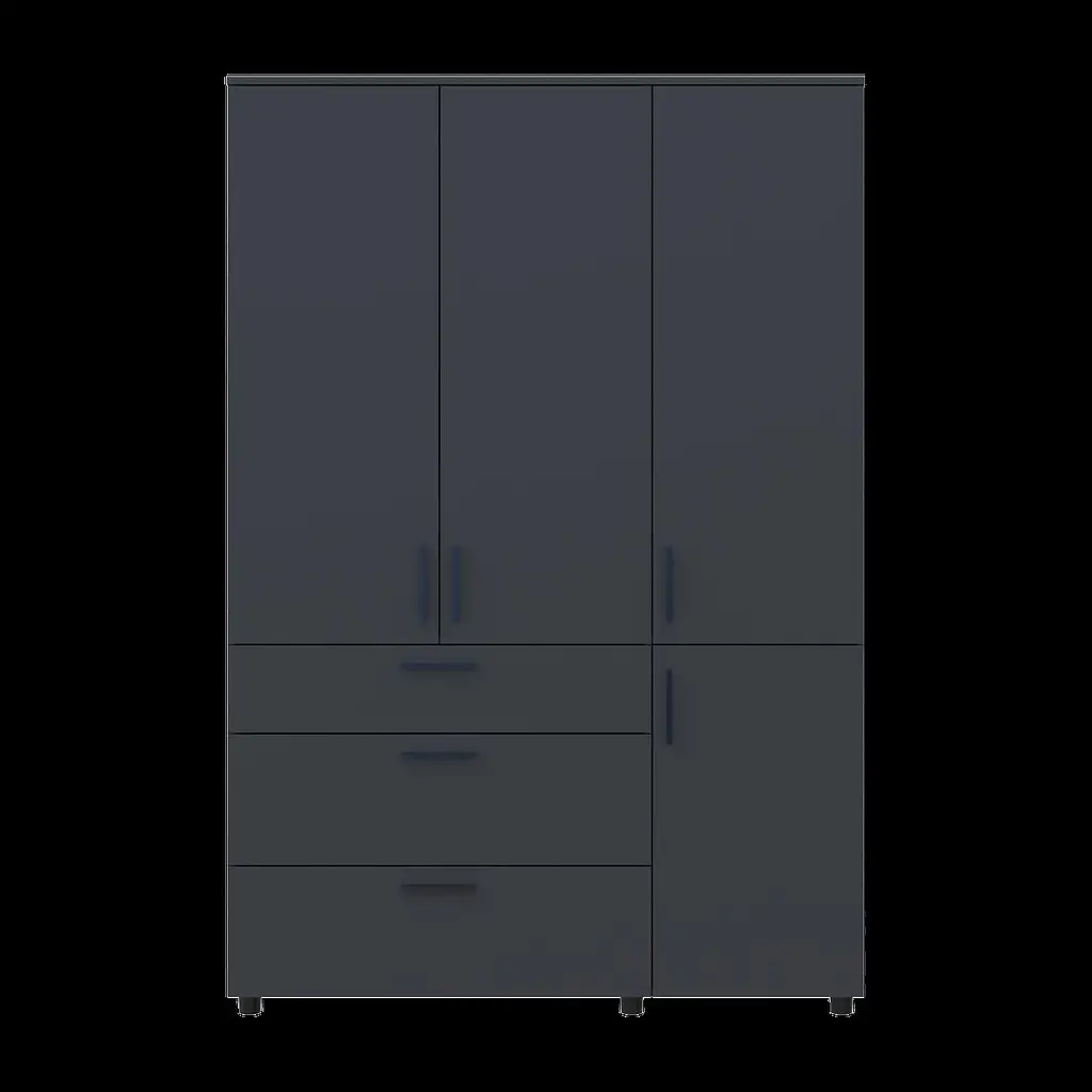 Шафа для одягу Doros Торн Антрацит 3 ДСП/3Ш (полиці) 135х51.6х200 (44900494) - фото 8