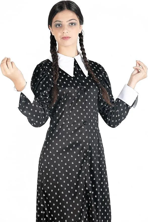 Карнавальний дитячий костюм Ciao MGM Wednesday Addams плаття Венсдей Адамс для дівчинки 140 см 6–8 років чорний (SKU-387) - фото 3