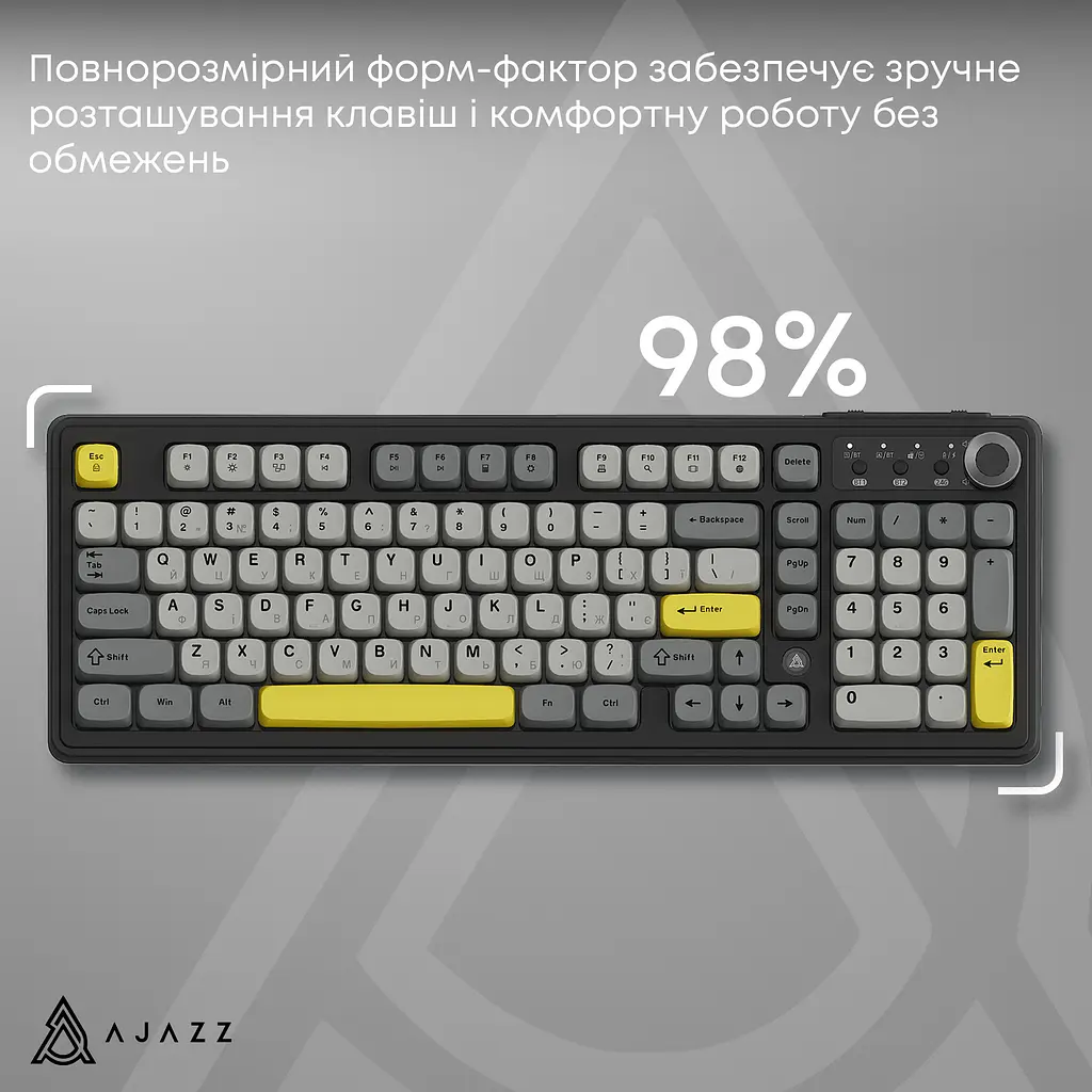 Клавіатура бездротова Ajazz AF98 PLUS Black (AF98-PLUS-BGY) - фото 10
