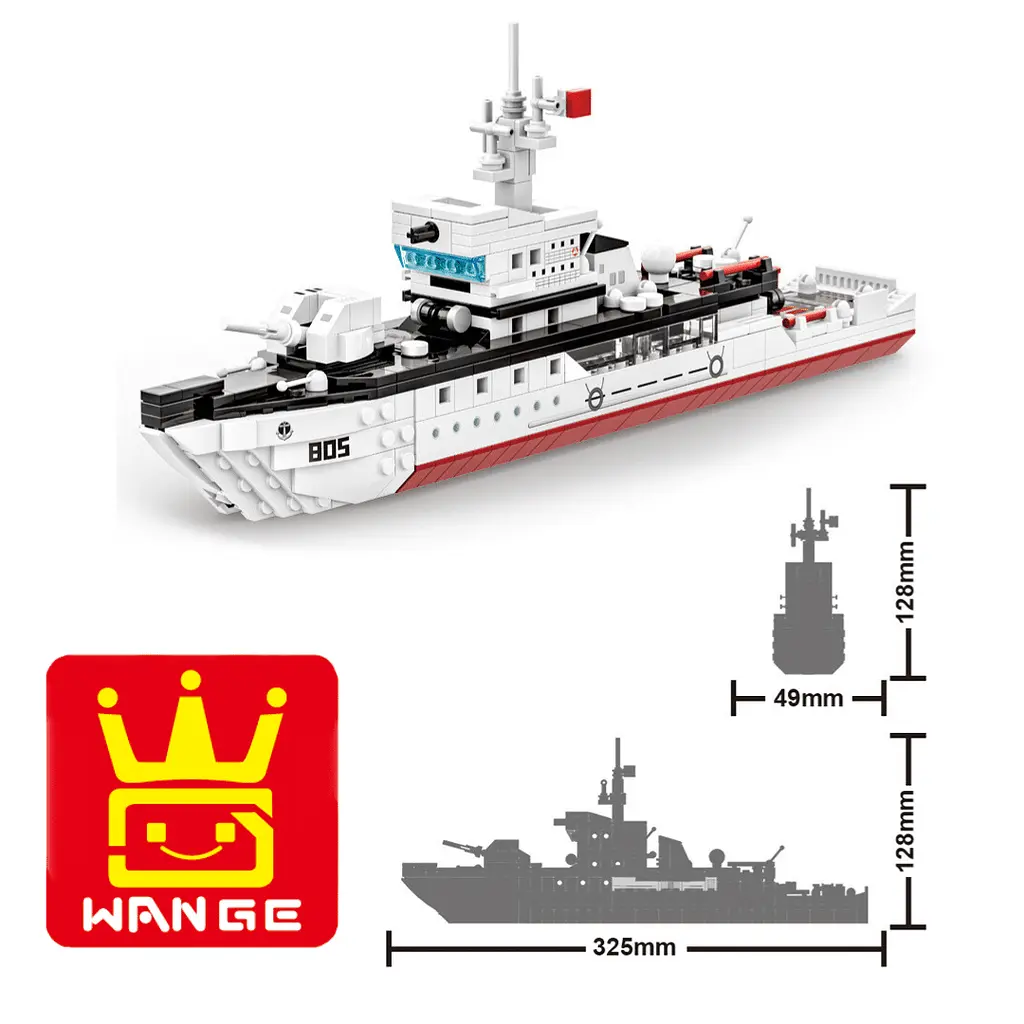 Конструктор Wange військовий корабель Type 081 мінний тральщик – дитячий конструктор, військова техніка, 380 деталей - фото 4